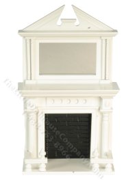 (image for) Miniature White Mirrored Fireplace for Dollhouses