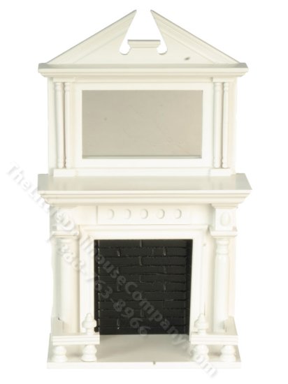 (image for) Miniature White Mirrored Fireplace for Dollhouses