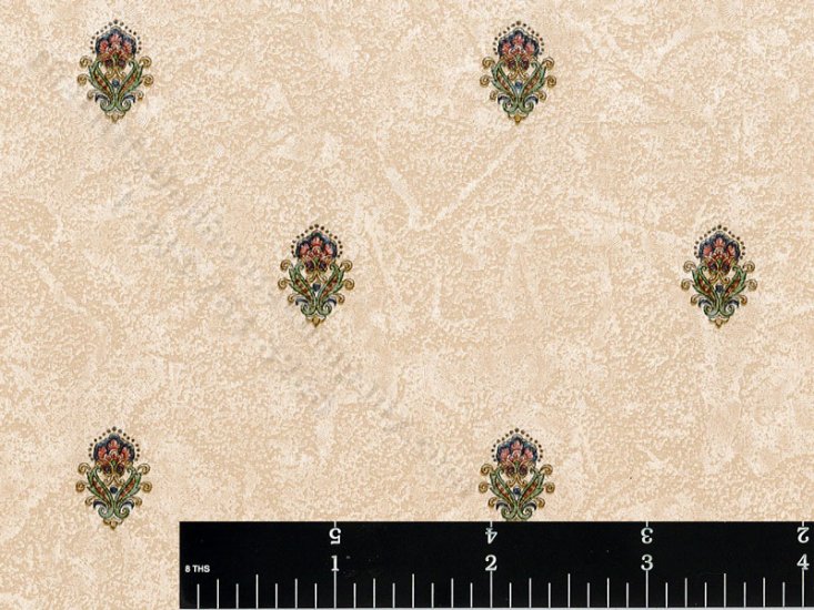 (image for) Art Nouveau Flowers Miniature Wallpaper for Dollhouses