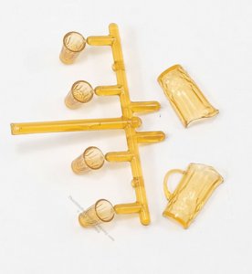 (image for) Miniature Amber Crystal Pitcher with 4 Tumblers Kit