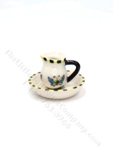 (image for) Miniature Ceramic Butterfly Pitcher and Wash Bowl