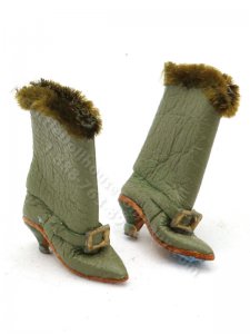 (image for) Handmade Miniature Green Leather Boots