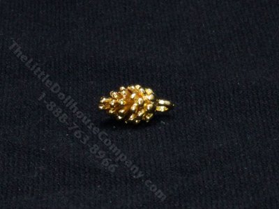 (image for) Miniature Gold Pine Cone Christmas Ornaments for Dollhouses