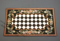(image for) Dollhouse Miniature Roosters Dark Carpet