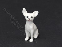 (image for) Miniature Porcelain White Chihuahua for Dollhouses