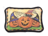 (image for) Miniature Halloween Jack o' Lantern Pillow for Dollhouses