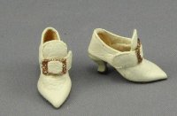 (image for) White Leather Shoes with Square Buckle by Judith Blondell