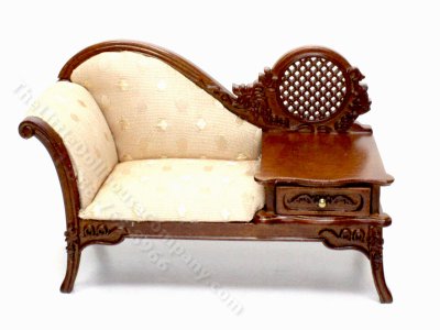 (image for) Miniature Victorian Walnut Telephone Chair for Dollhouses