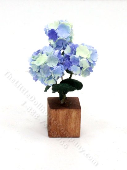 (image for) Miniature Handmade Blue Hydrangeas for Dollhouses