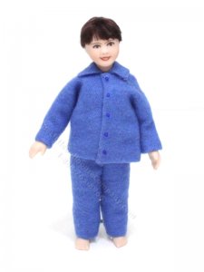(image for) Miniature Porcelain Charlie Doll in Pajamas by Cindy's Dolls