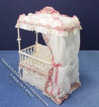 (image for) Miniature Cream Coloured Covered Crib by Serena Johnson