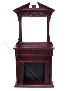 (image for) Miniature Mahogany Display Mantle with Mirror
