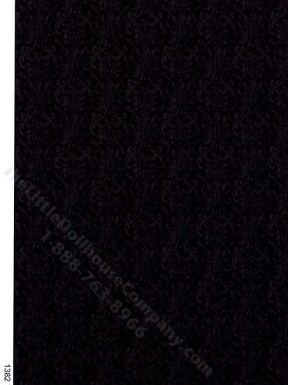 (image for) Purple Damask Pattern Miniature Wallpaper for Dollhouses