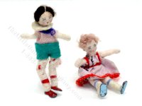 (image for) Miniature Pair of Vintage Grecon Dolls