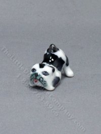 (image for) Miniature Ceramic Bulldog Figurine for Dollhouses