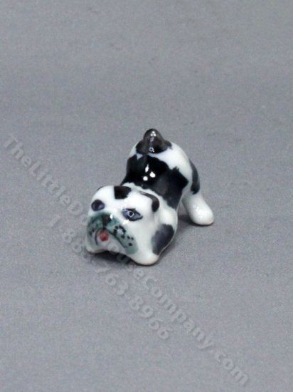 (image for) Miniature Ceramic Bulldog Figurine for Dollhouses