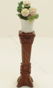 (image for) Miniature Walnut Plant Stand for Dollhouses