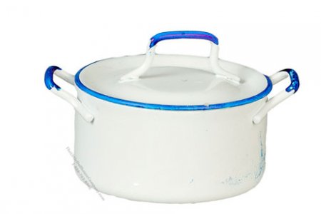(image for) Miniature White Pot with 2 Handles For Dollhouses