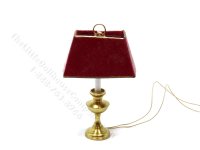 (image for) Miniature 12v Rectangular Table Lamp for Dollhouses - Red
