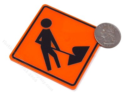 (image for) Miniature Construction Roadwork Sign for Dollhouses