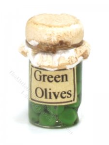 (image for) Miniature Green Olives in Wax Sealed Glass Jar