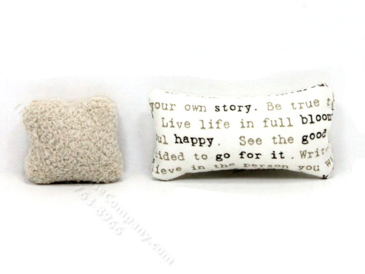 (image for) Miniature Pair of Fuzzy and Word Pattern Pillows