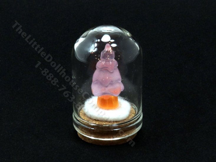 (image for) Miniature Glow in the Dark Christmas Tree Dome for Dollhouses - Pink