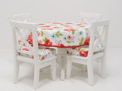 (image for) Miniature Springing Flowers Kitchen Table Set For Dollhouses