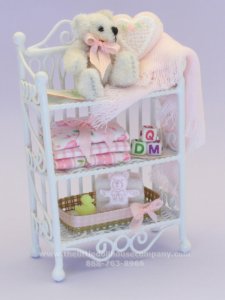 (image for) Baby Pink White wire Teddy Bear Shelf by Janet