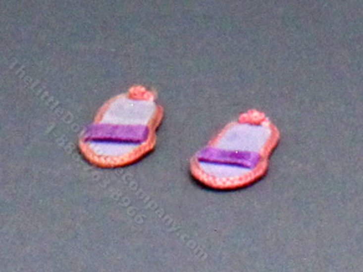 (image for) Miniature Pink and Purple Flip Flops for Dollhouses