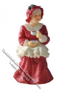 (image for) 1/12 Scale Sitting Mrs. Claus Resin Doll for Dollhouses