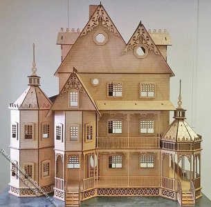 Assembled Ashley Victorian Laser Cut Dollhouse (image for) Assembled Ashley Victorian Laser Cut Dollhouse