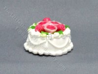 Miniature Pink and White Cake with Roses