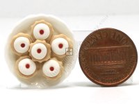 Miniature Iced 'Bakewell' Almond and Cherry Tarts on Plate