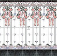 Dollhouse Scale Model Modernist (Art Nouveau) Wall Tiles