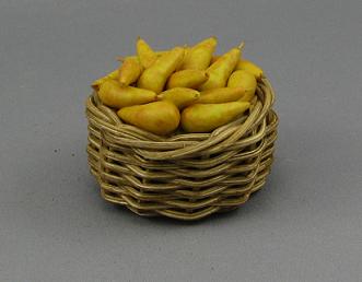 Miniature Round Basket with Pears