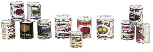 (image for) Dollhouse Miniature Country Store Grocery Cans