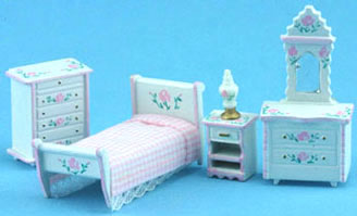 (image for) 1/4" Bedroom Set White and Pink