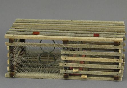 (image for) Dollhouse Scale Model Maine Lobster Trap by Amy Robinson