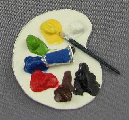 (image for) 1:12 Scale Oil Paint Pallete by Amy Robinson