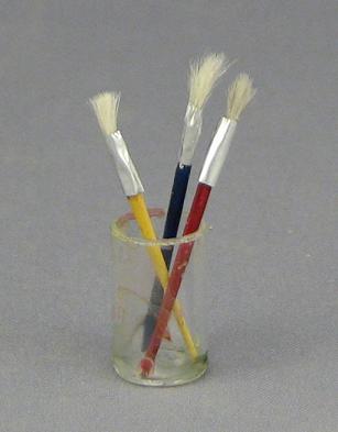 (image for) Dollhouse Scale Model Paint Brushes in Glass by Amy Robinson