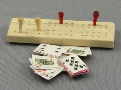 (image for) Dollhouse Miniature Cribbage Board by Amy Robinson