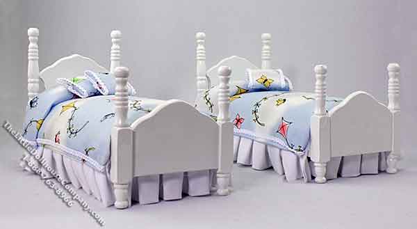 (image for) Dollhouse Miniature Pair of Beds for Children