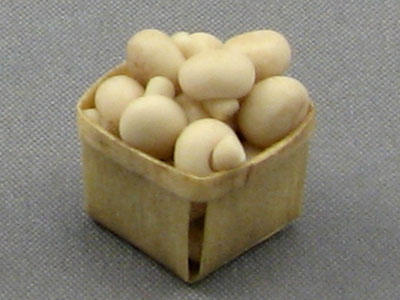 (image for) Dollhouse Scale Model Quart Basket with Mushrooms