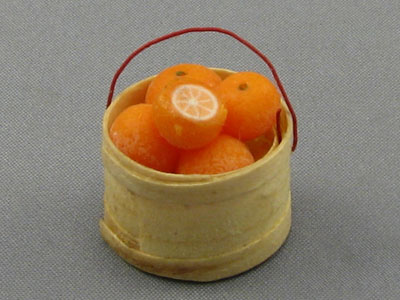 (image for) Dollhouse Scale Model Basket with Oranges