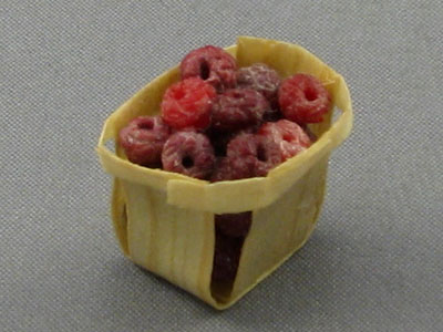 (image for) Dollhouse Scale Model Basket with Raspberries