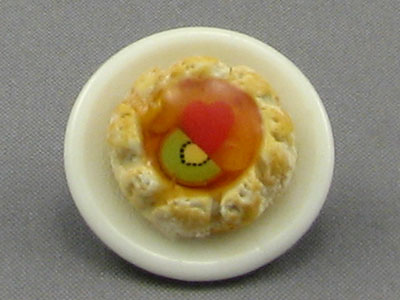 (image for) Dollhouse Scale Model Fruit Flan Cake