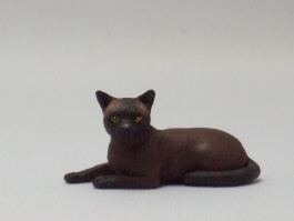 (image for) Miniature Laying Sable Burmese Cat by Karl Blindheim