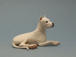 (image for) Miniature Laying Female Dogo Argentino by Karl Blindheim
