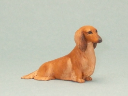 (image for) Miniature Sitting Long-Haired Dachshund by Karl Blindheim
